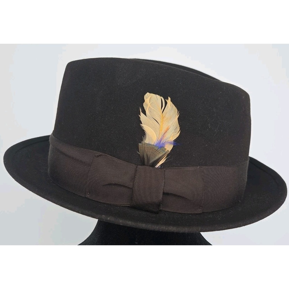 Vtg 1960s Cosmopolitan New York Mens Fedora Brown 7 3/8 Hat Cab Calloway